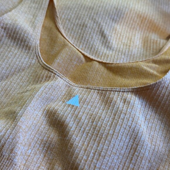 Balance Athletica Women's Orange Linear Ribbed Bodycon Midi Dress Size Small - Picture 5 of 5